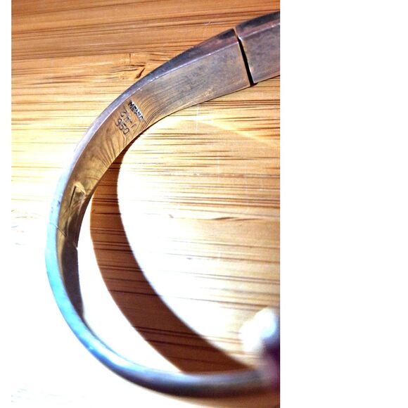 Vintage Hinged Bracelet Marked Mexico 950 - Picture 3 of 10